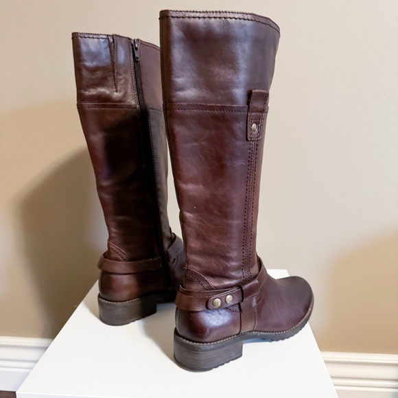 Melia Brown Genuine Leather Knee-High Boots Riding Style EU 37 - Picture 3 of 12